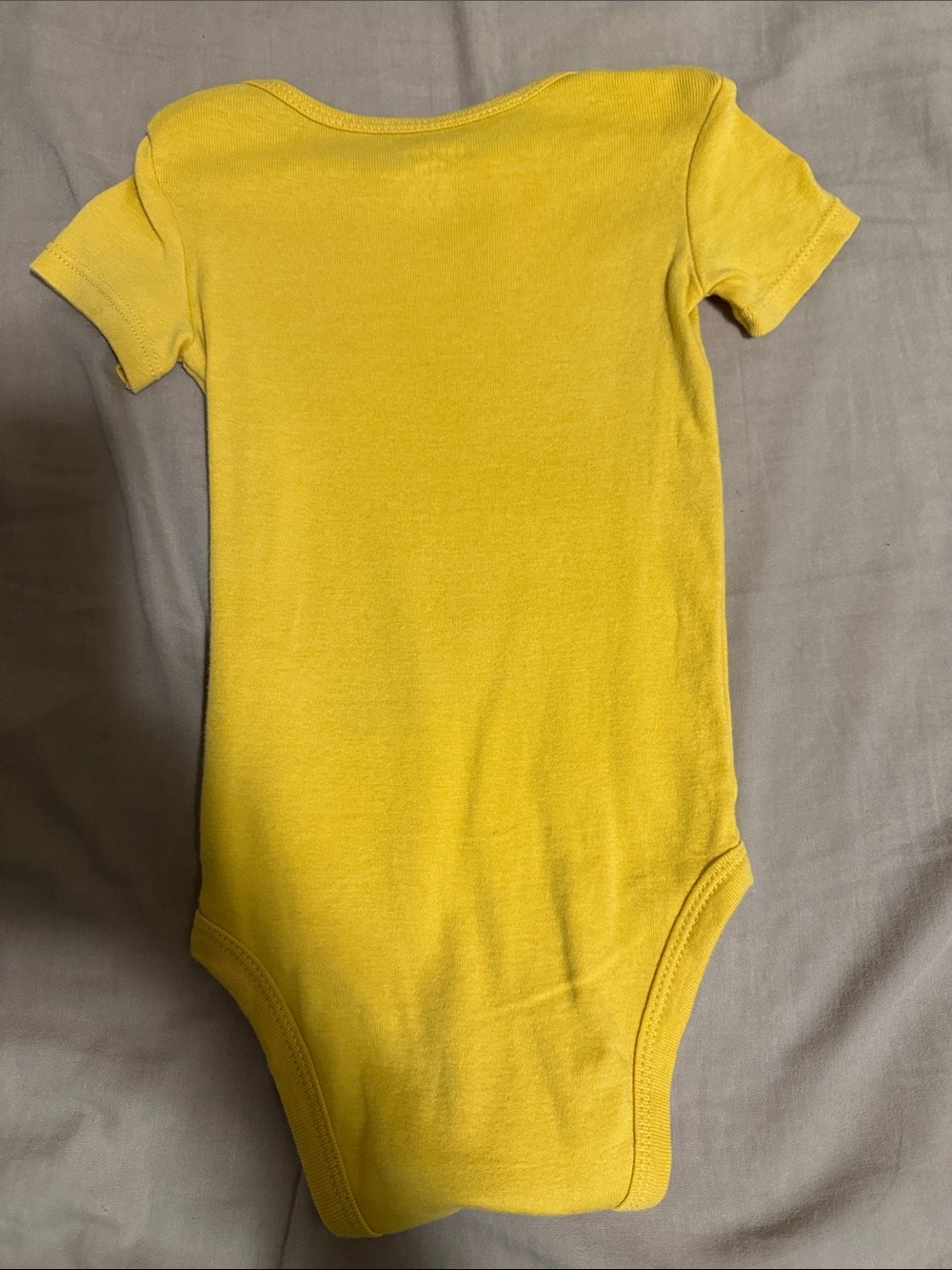 NWOT 12 months Carter's Bright Yellow Short-Sleeve Baby Bodysuit - Picture 3 of 3